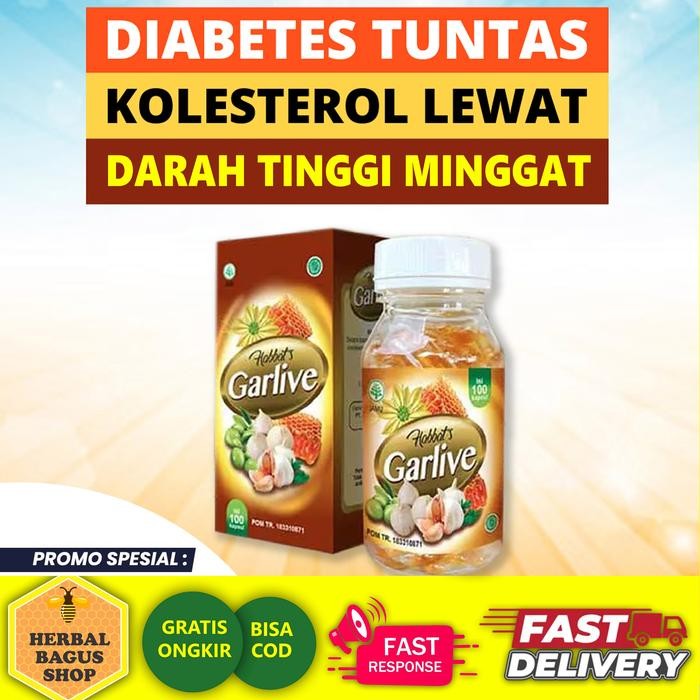 

Obat Diabetes Kolesterol Asam Urat - Habbats Garlive Original 100 kaps - BELI 1