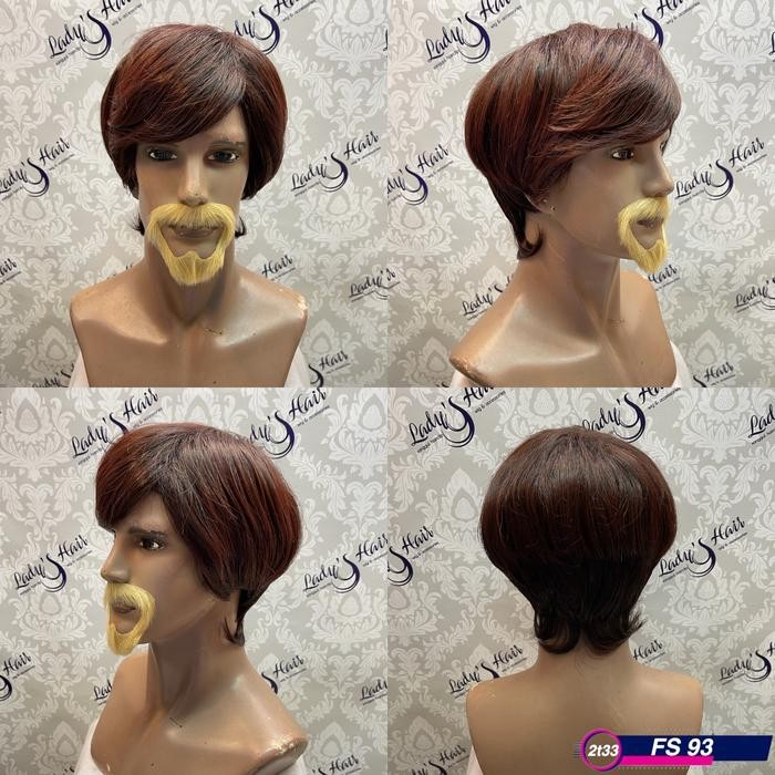 wig pria rambut palsu pria gondrong CK Jason - Cokelat