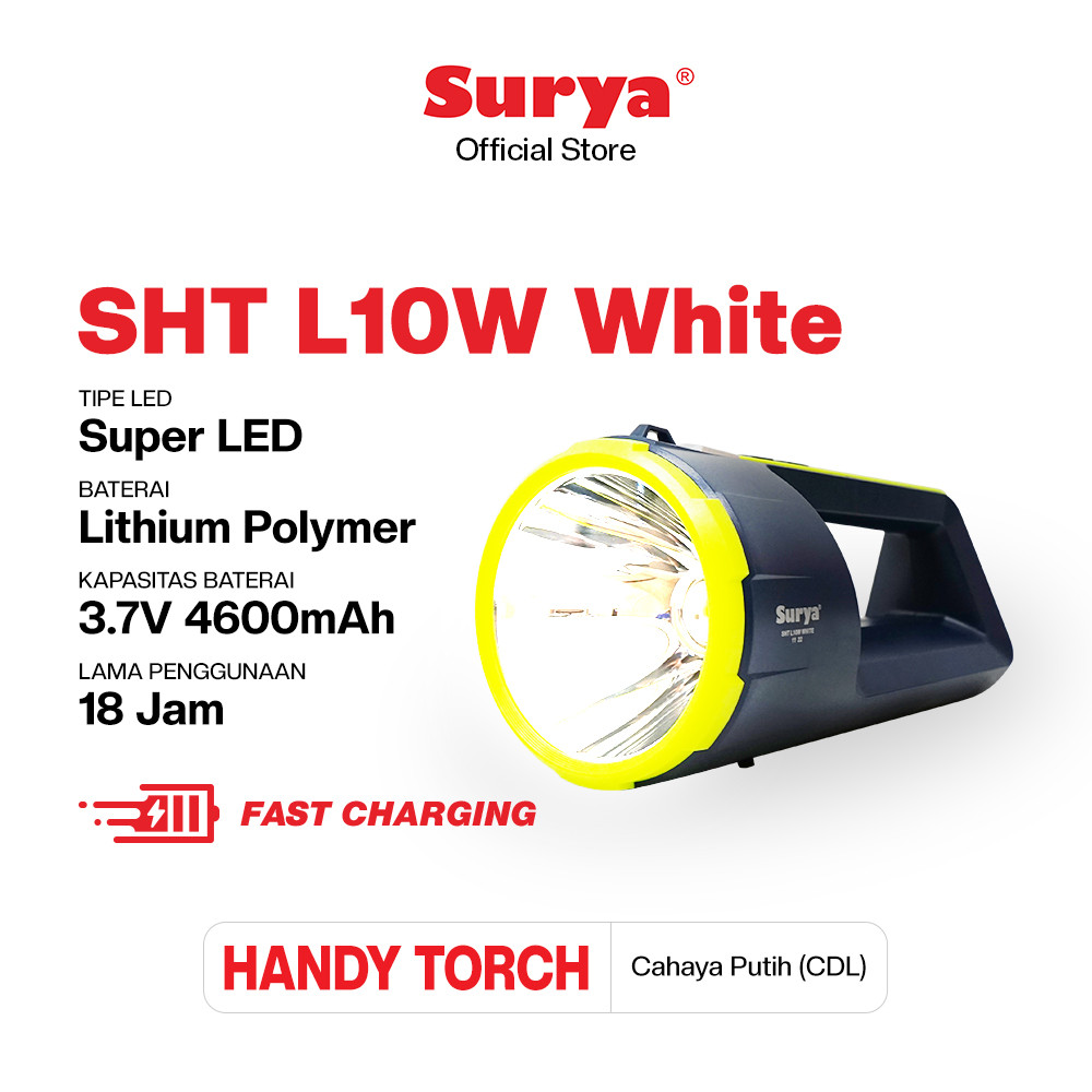 Surya Lampu Senter Besar SHT L10W White Senter Lampu Besar Surya