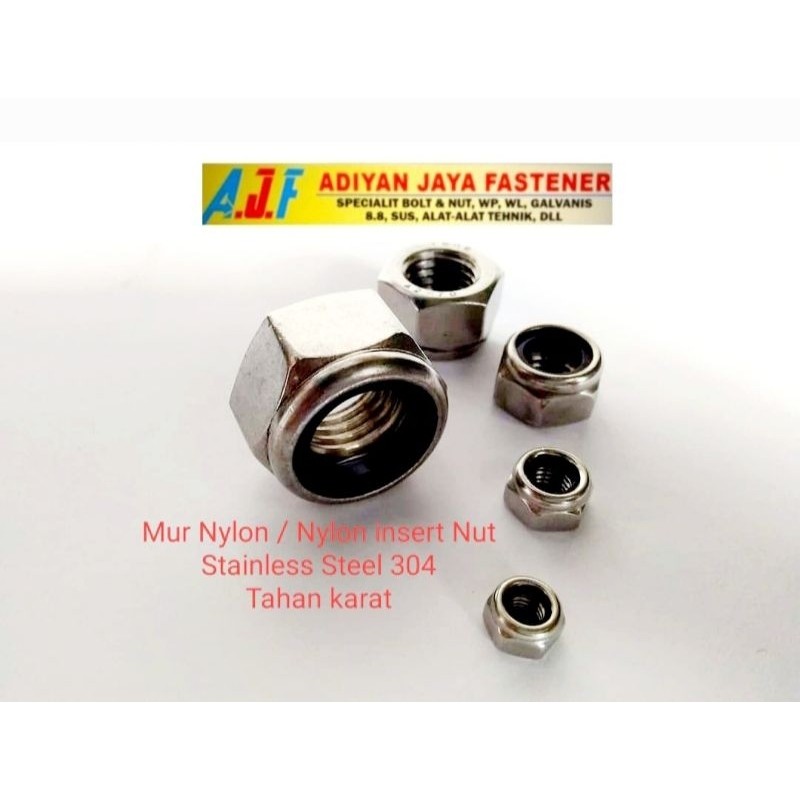 Mur Nylon Stainless 304 (m.6x1,0)-(m.8x1,25)-(m.10x1,50)