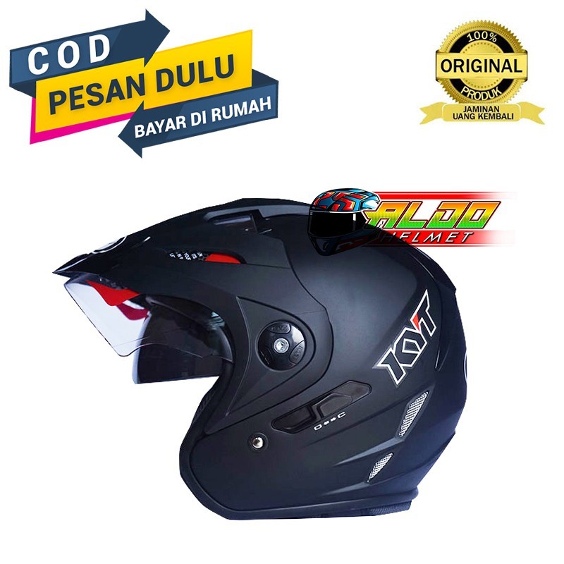 Helm KYT VENOM RR Solid Black Doff | Original Helmet | KYT VENOM RR Double Visor