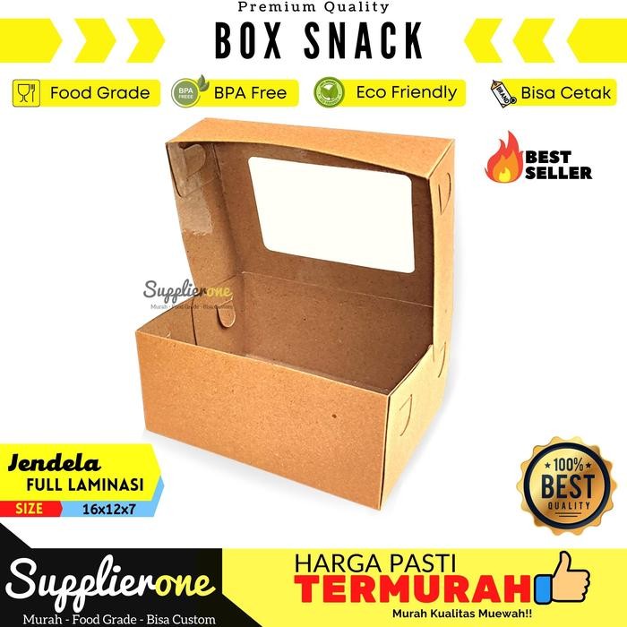 

76_cm Dus Snack Isi 25 Pcs / Dus Kue / Dus cemilan / Box Makanan / Kotak Cemilan / Kemasan Catering Model Jendela - Box Snack Jendela