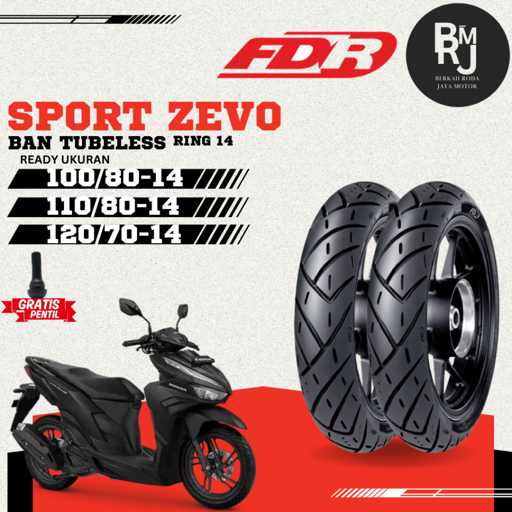 SEPASANG / SATUAN BAN MOTOR VARIO 160 FDR SPORT ZEVO Ring 14 TUBELESS PCX 150 VARIO 150