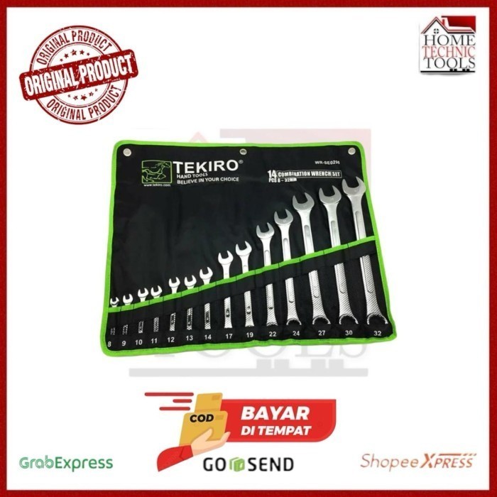TEKIRO KUNCI 8 - 32 mm / KUNCI RING PAS 8 - 32 mm / RINGPAS 14 PCS /COMBINATION WRENCH