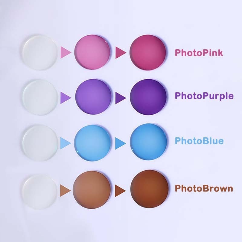 Lensa Index 1.56 Minus Normal Photopink Photopurple Photoblue Photobrown UV400