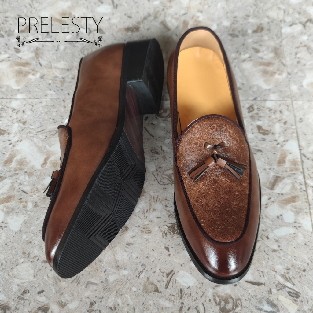 TERBARU CUCI GUDANG Import Klasik Premium Kulit Sapi Asli Sepatu Pria Tassel Loafer Sepatu Pantofel