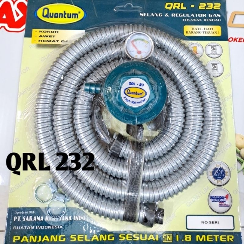 Regulator,selang gas original Quantum QRL 232