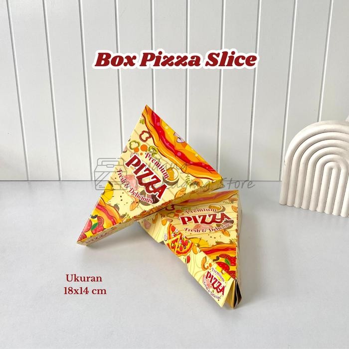 100 pcs / 18x14 / Box Pizza Slice/ Dus Pizza Motif