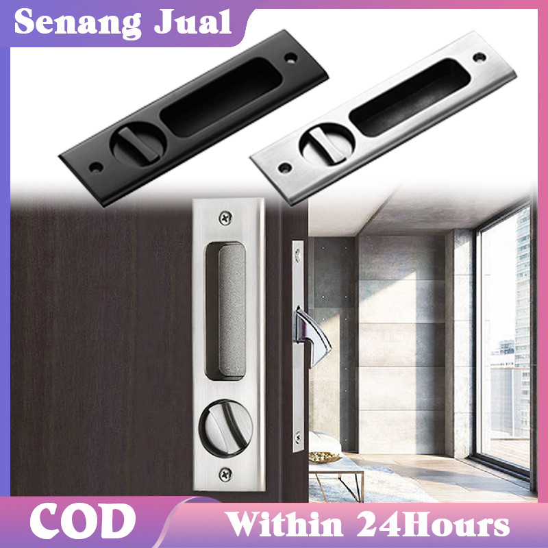 Handle Kunci Pintu Sliding Set Paduan Seng Handle Pintu Geser Sliding Tertanam Untuk Pintu Interior 