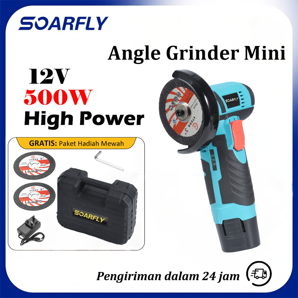 SOARFLY Gerinda Mini 3 Inch Cordless Gerinder Gerinda Baterai Mesin Gerinda Tangan 12V Gerinda Listr