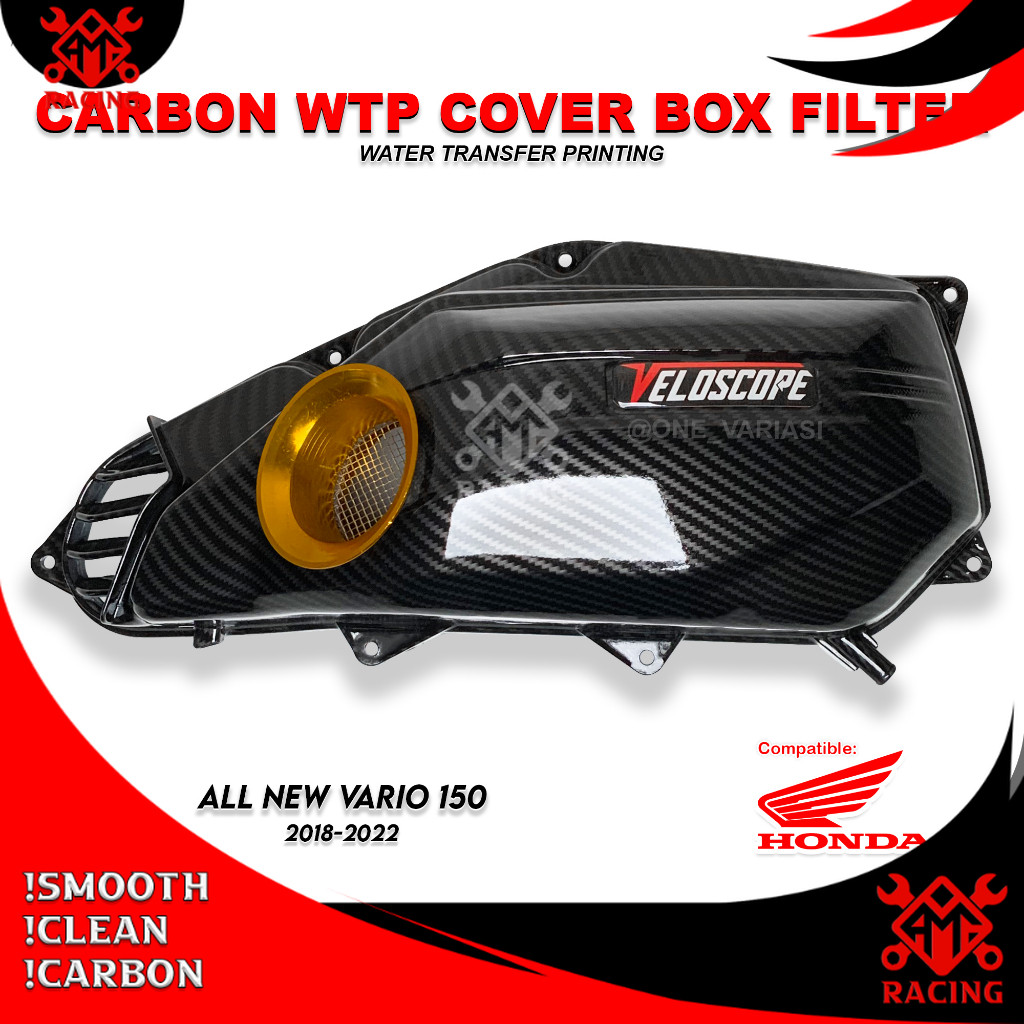 AMH_RACING - Cover Tutup Box Filter Carbon Velocity Vario 150 New / Veloscope Carbon Vario 150 Keyle