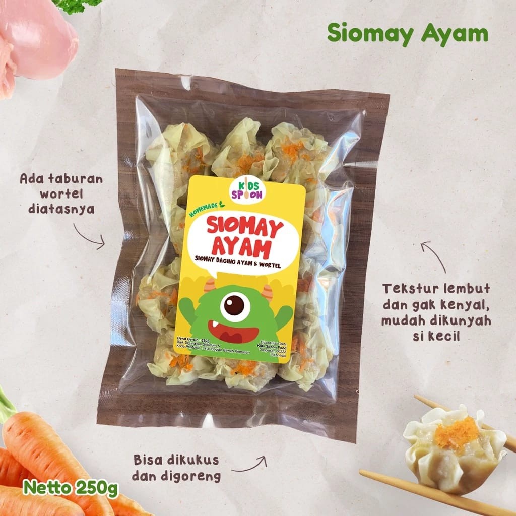 

Kids Spoon Chicken Shumai 250g/ Siomay Ayam Homemade Tanpa Pengawet & MSG Rendah Gula-Garam