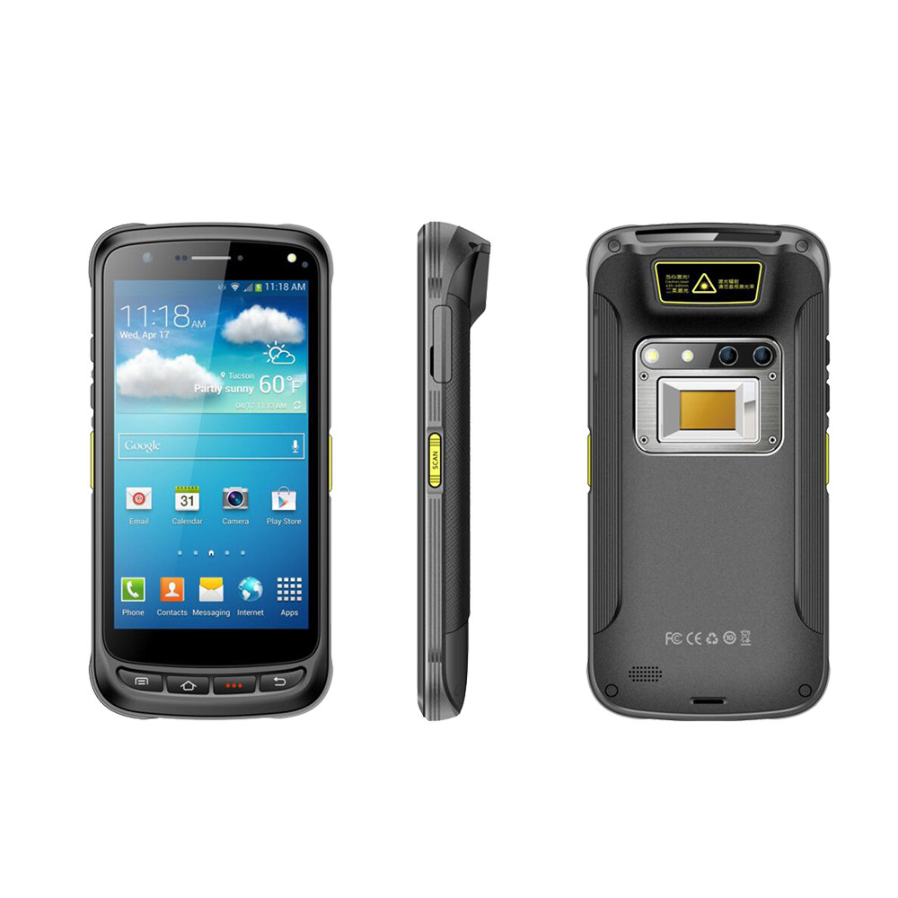 5.2inch Rugged Android Smartphone PDAs Handheld Fingerprint 2D Reader Barcode Scanner PDA NFC RFID R