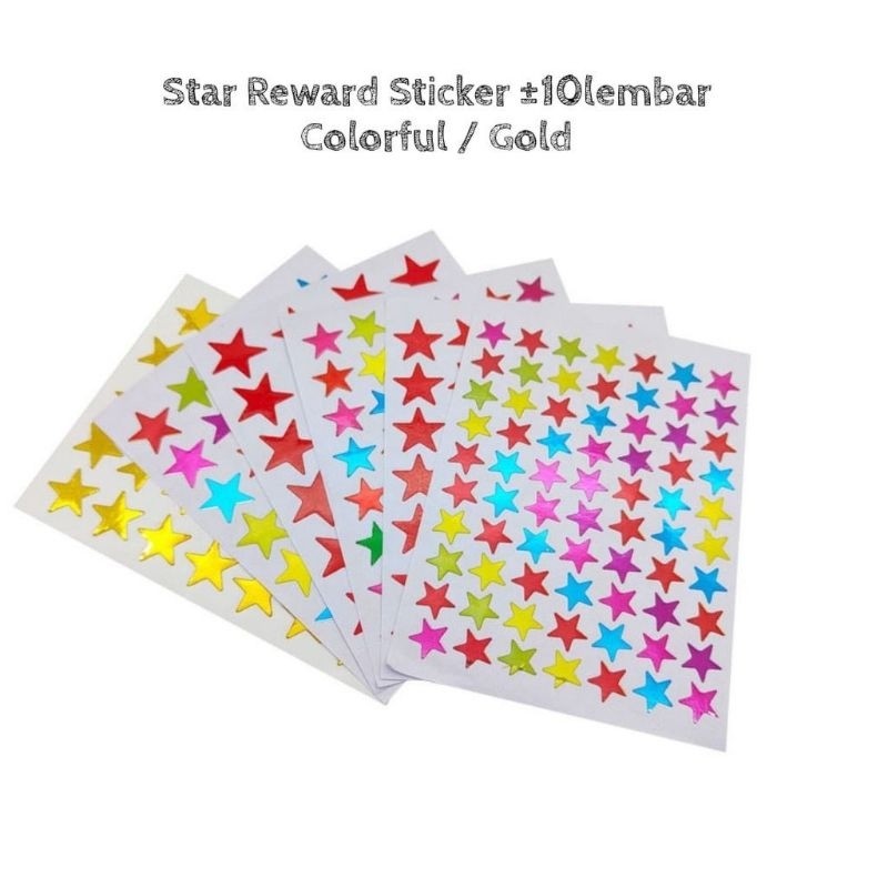 

by.looca 10 Lembar Sticker Reward star Anak / Stiker dot bintang