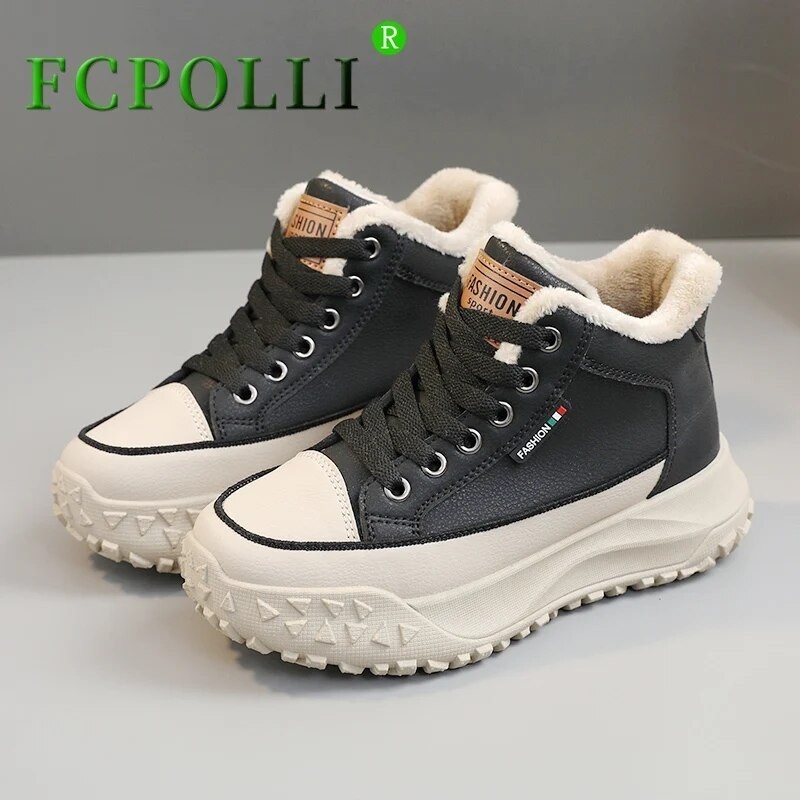 Sepatu kets Golf hangat musim dingin 2023 sepatu Golf wanita High Top dengan bulu sepatu Golf wanita