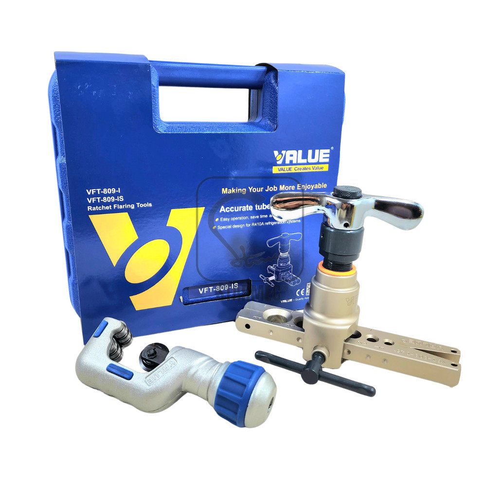 

Flaring Tool AC Value Pipa AC VFT-809-IS + VTC-32 for R410A/R32