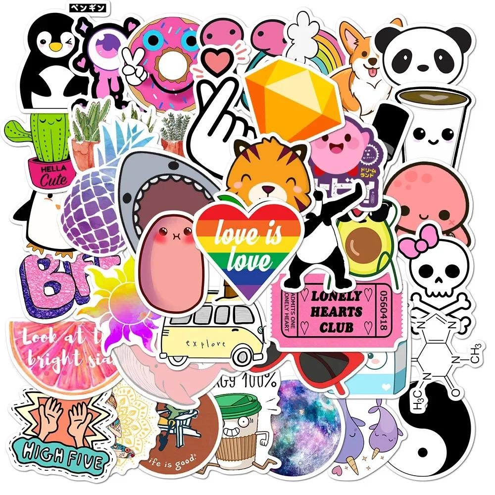 

50PCS Little fresh suitcase skateboard sticker graffiti Sticker Aesthetic Children's Korean Decoration Scrapbooking Stationery