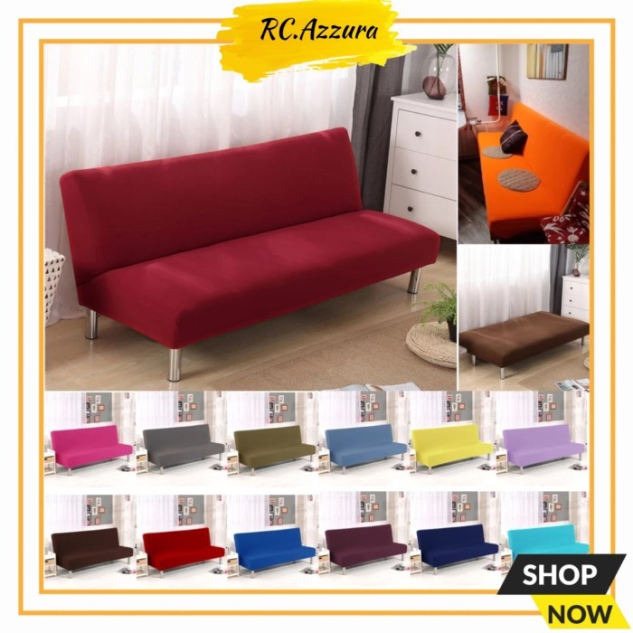 ✨READY✨ -Cover Sofa Bed Informa Sarung Sofabed Elastis Bahan Polyester Import - Merah Cabe, Small