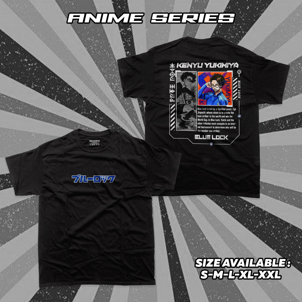 [BSL002] Kaos Anime Series Blue Lock [ Kenyu Yukimiya ] - Housemith - Tshirt Anime Bluelock - Kaos C