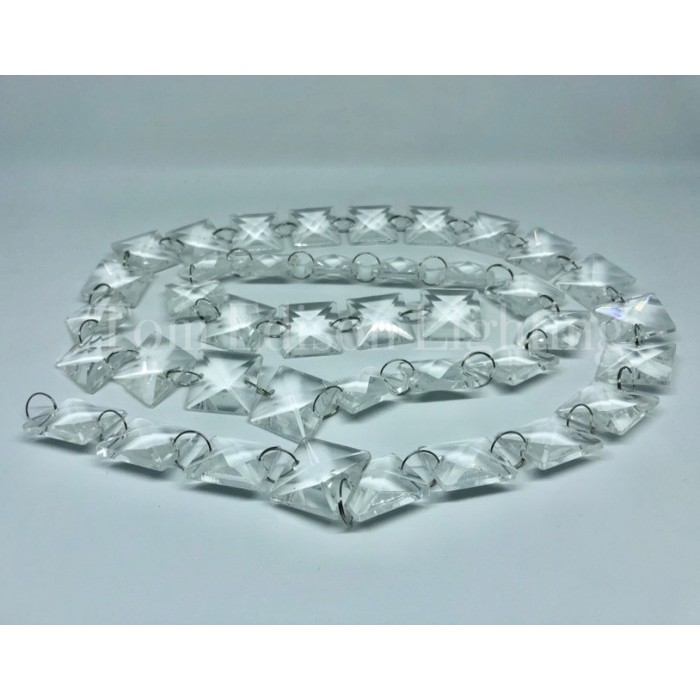 Kristal Manik Oktagon Gantung 1m Ronce Tirai Dekorasi Pernikahan Lampu - Oktagon