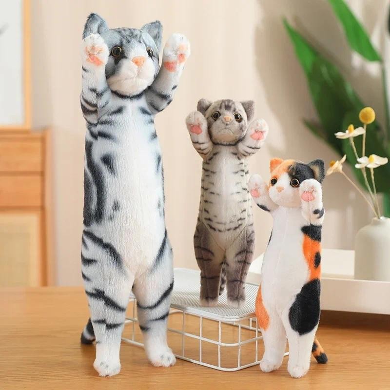 Cute Children's Toy Stuffed Animal Pillow Cute Cat Pillow Soft Plush Standing Pose Cat Pillow Birthd