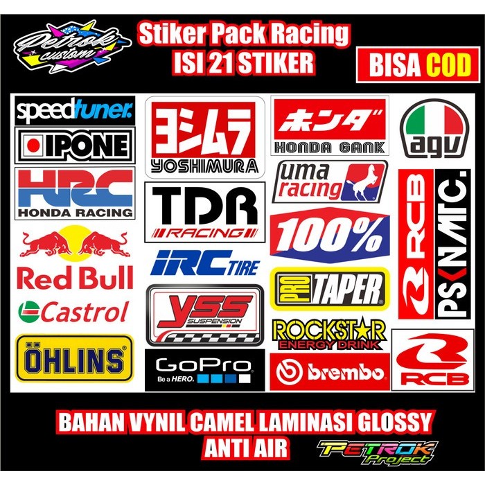 Reidi Stiker Pack Sponsor Racing Honda gank Protaper Tdr Yss Anti Air