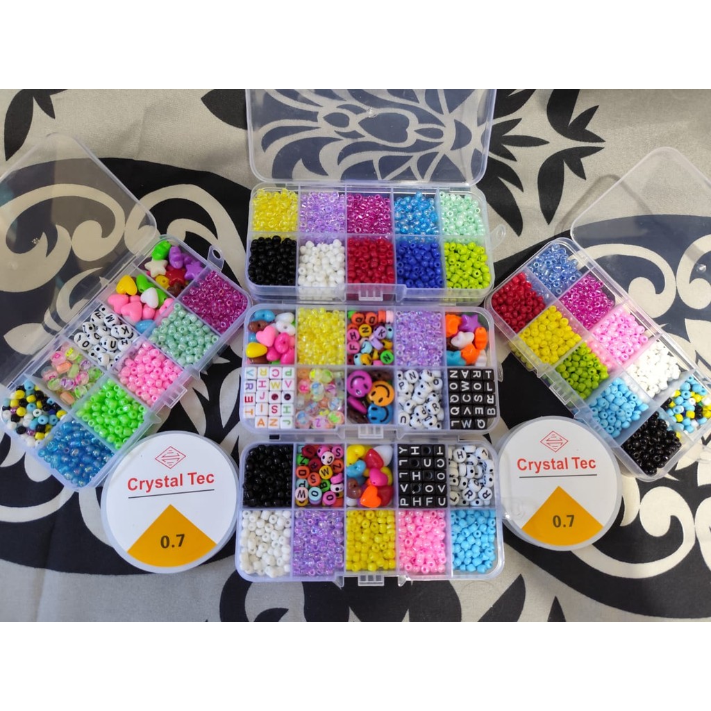 manik manik 1 set kotak/manik manik serok 1 set kotak/DIY manik 1 set aesthetic/ manik 1 set box Aks