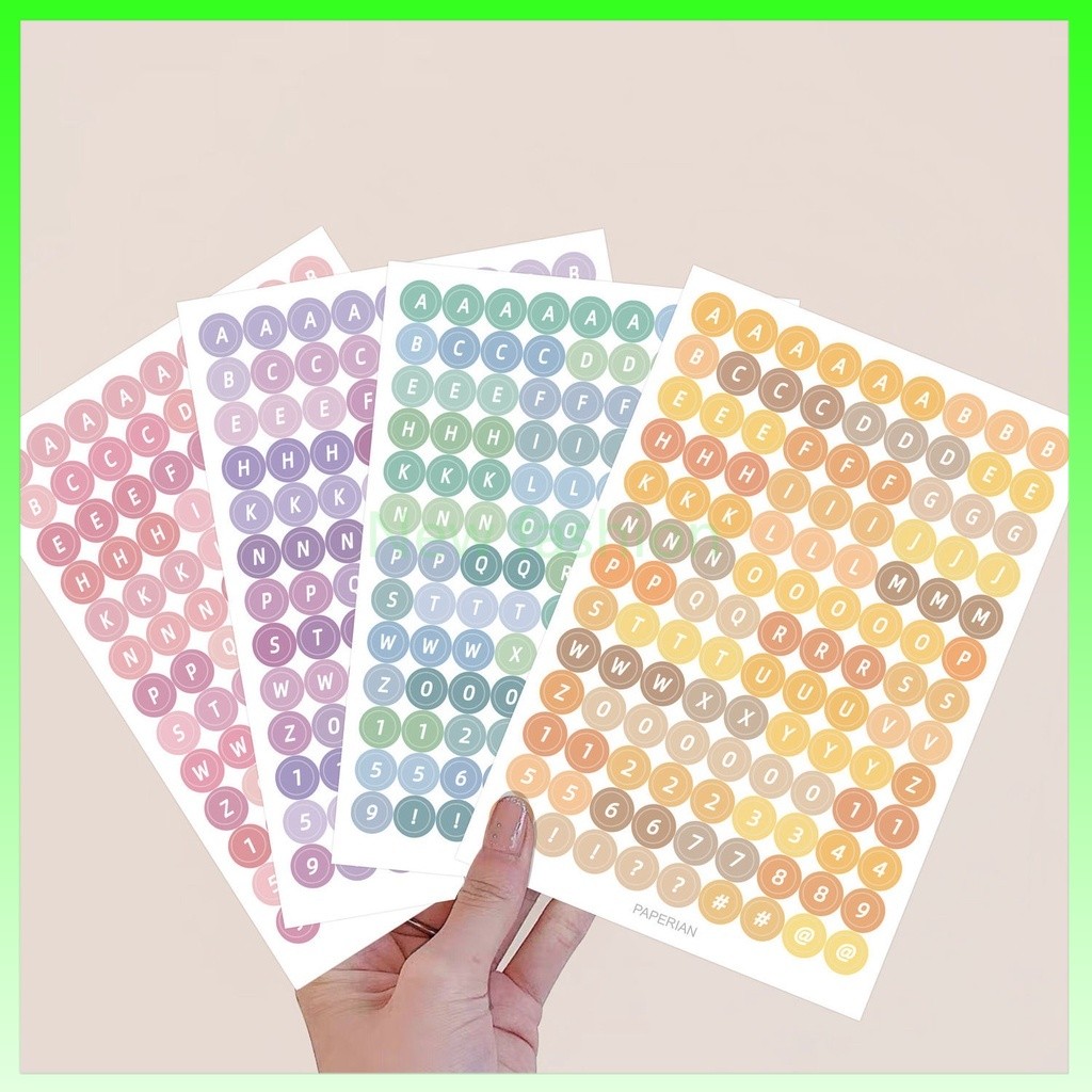 

Stiker surat warna Korea / stiker surat digital kreatif untuk buku pegangan