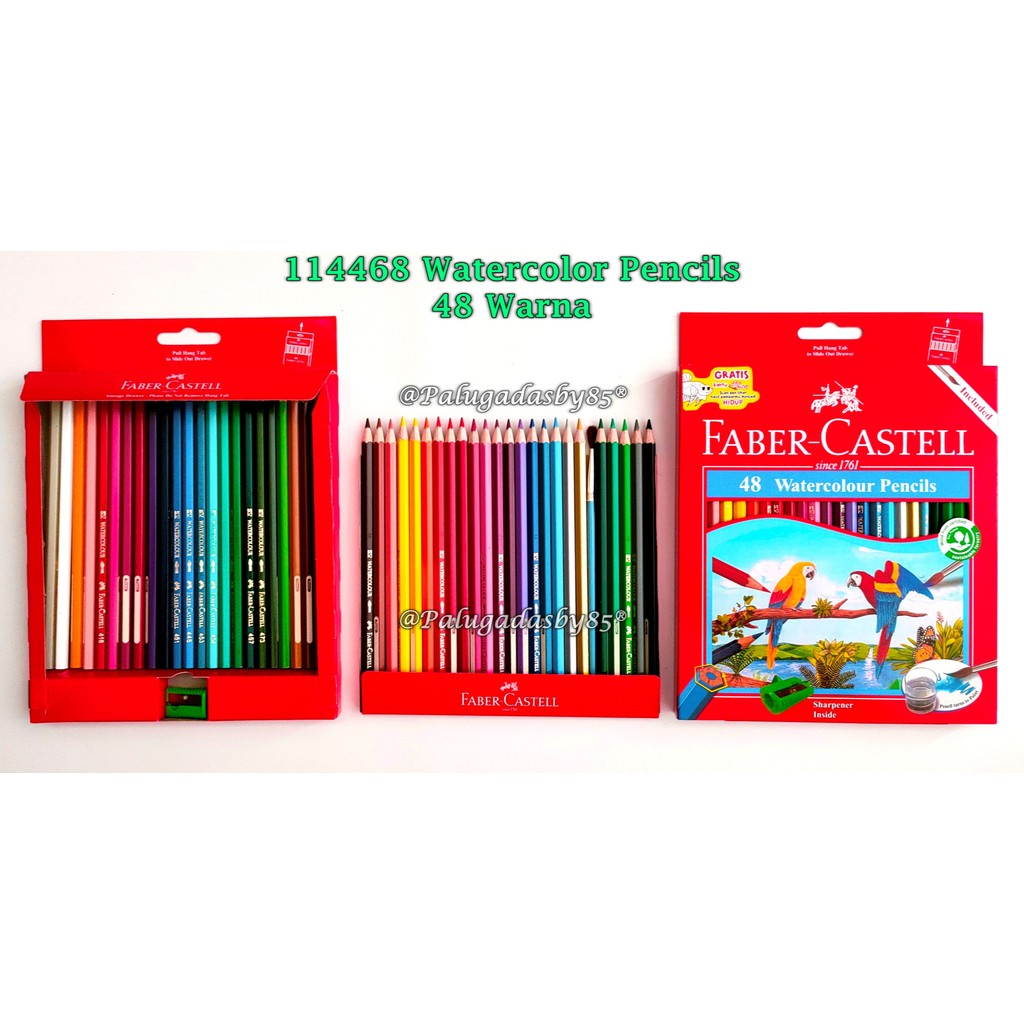 

(1 Set) GROSIR Pensil Warna FABER-CASTELL 114468 Watercolor 48W Panjang / Pensil Warna Cat Air Faber