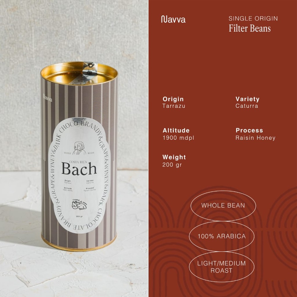 

200 gr Filter Beans Arabica Manual Brew Costa Rica Bach / Biji Kopi Sangrai Arabika V60