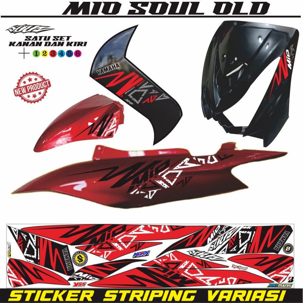 STRIPING VARIASI MOTOR MIO SOUL OLD / VARIASI STIKER MOTOR MIO SOUL KARBU VARIASI