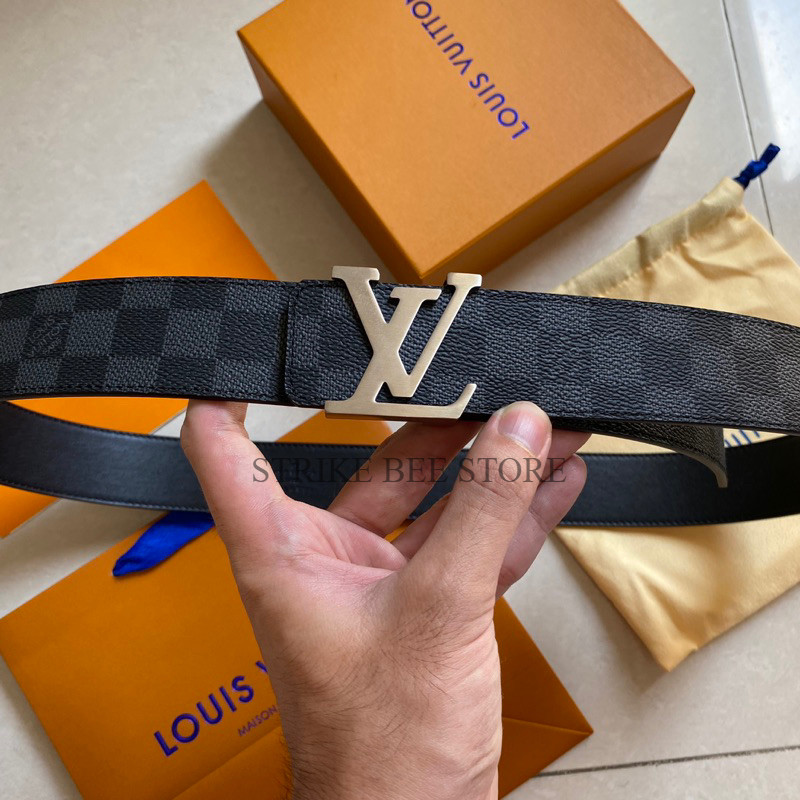 Ikat pinggang LV belt Premium Mirror original - Damier Graphite