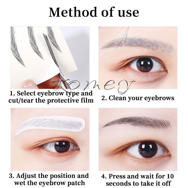 【qing】Stiker tato alis ekologi imitasi 6D tahan air  stiker alis wanita simulasi alami