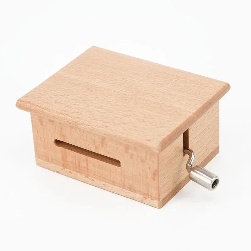 

Present Music Box Grea Wooden Paper Tapes Creative Hand-Cranked Music lovers 70 * 63 * 50mm Puncher High Quality