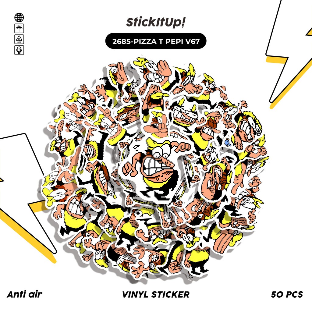 

COD✨ 50 Pcs Stiker PIZZA T PEPI V67 Lucu Anti Air Untuk Dekorasi Notebook Sepeda Skateboard Handphone DIY