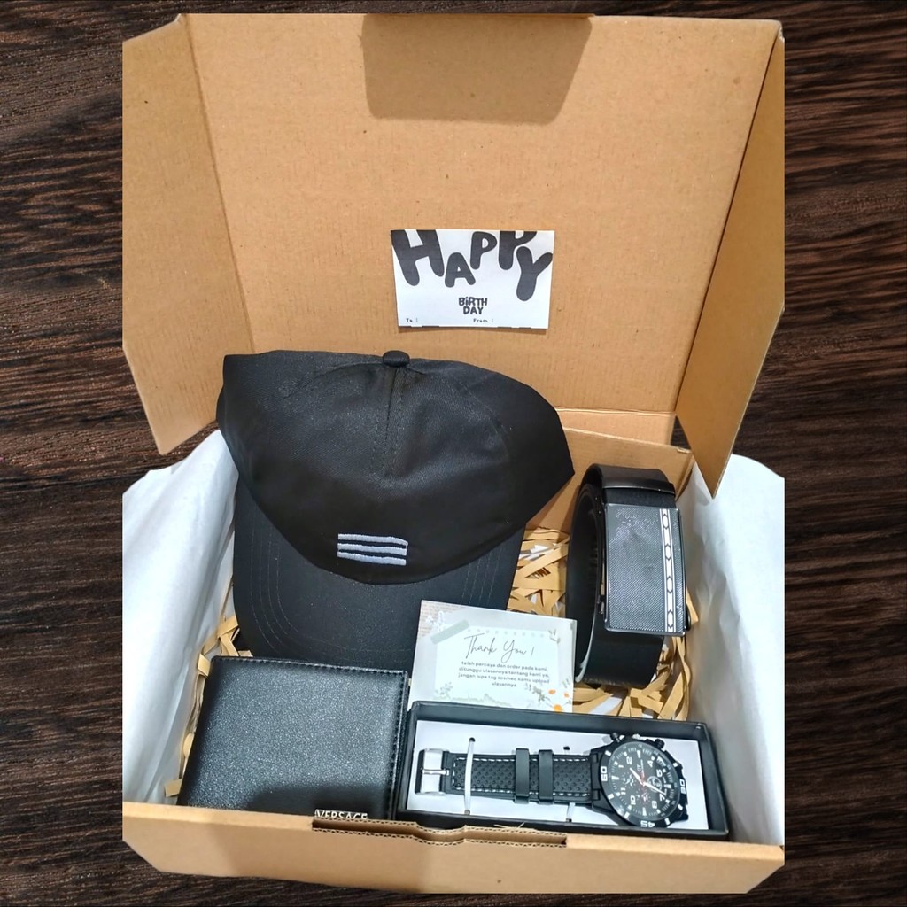 

HAMPERS KADO ULANG TAHUN COWOK MURAH GIFT GRADUATION HADIAH ULTAH PAKET 5 COWOK - huriku.id
