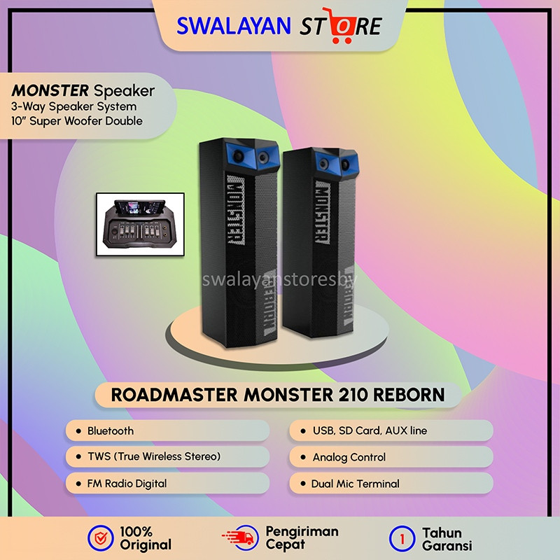 KHUSUS INSTANT  SPEAKER ACTIVE ROADMASTER 210 DAN 212 REBORN GARANSI RESMI 1 TAHUN