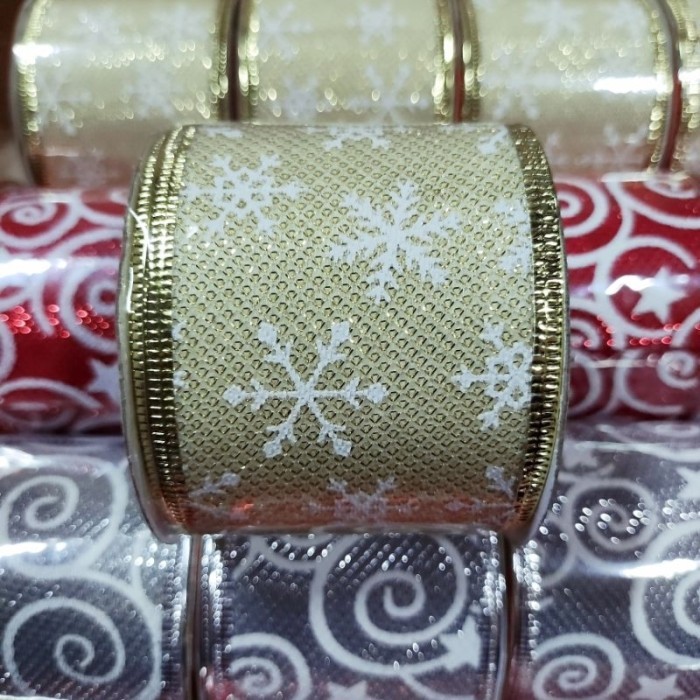 

Pita Natal Snowflake Rusa Spiral Pita Hiasan Kado Natal Pita Besar Dekorasi Pohon Christmas Ribbon Termurah - MOTIF D, PP 610