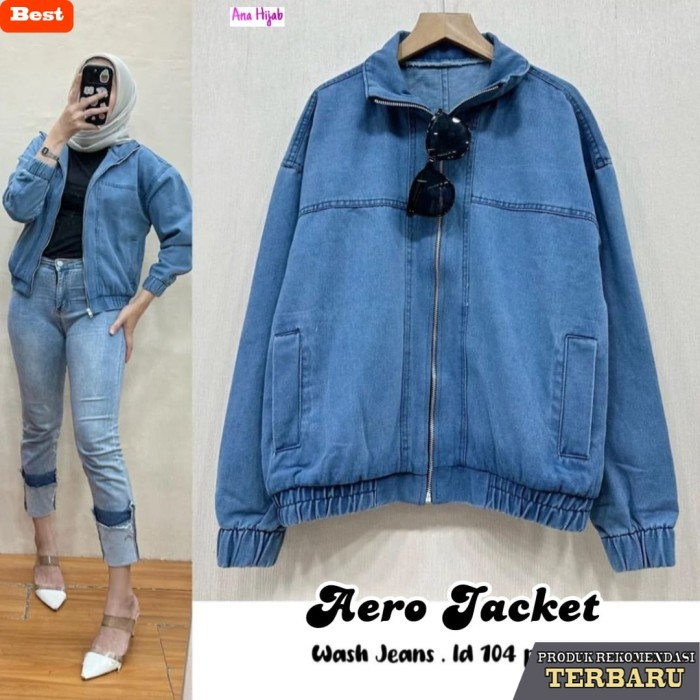 jaket jeans wanita NEW AERO JACKET JEANS WANITA DEWASA MODIS KEKINIAN BESTSELLER