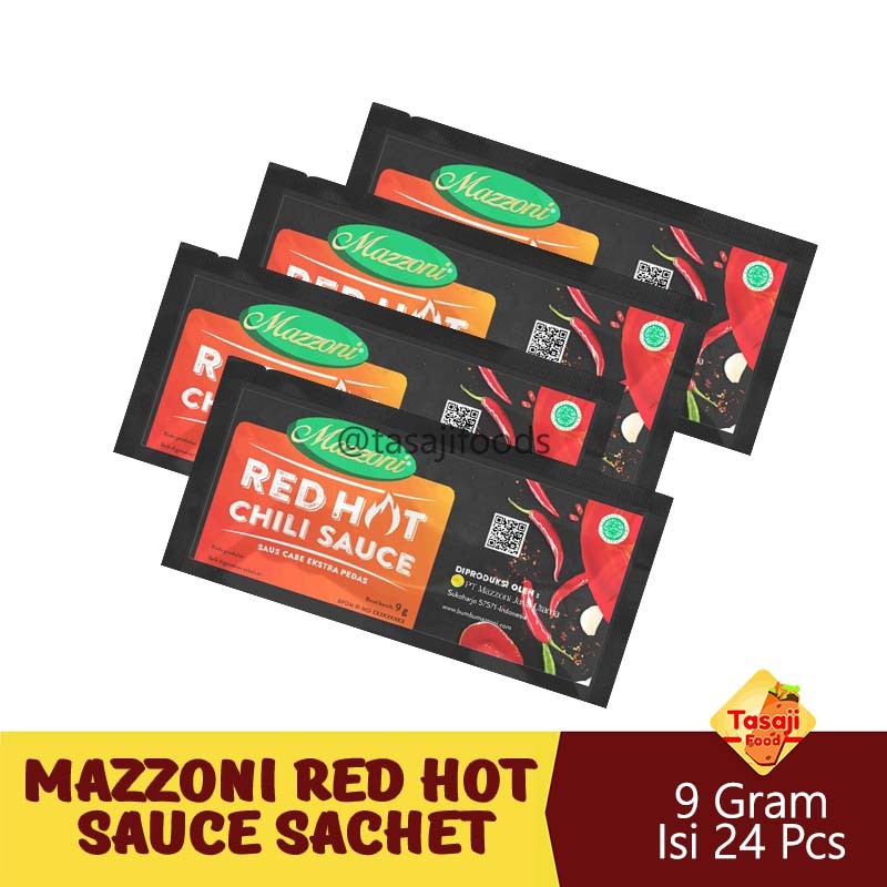 

Mazzoni Red Hot Sauce Sachet 9gr Isi 24 Pcs