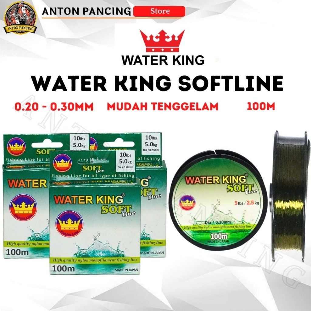 Water King Soft Line 100M Senar Pancing 0.16,0.18,0.20,0.22,0.23,0.25,0.26,0.28,0.30,0.33,0.35 Nylon