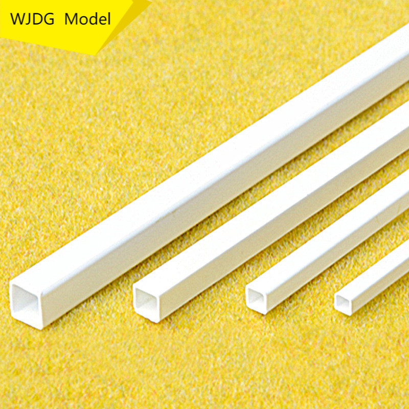 10Pcs ABS White Plastic Mold Tube Hollow Square 3mm/5mm/6mm/8mm/ 25cm Long Building Sand Table Model