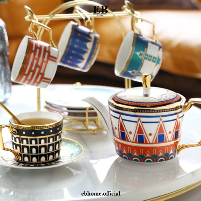 Cangkir dan Teko Turki Set Turkish Delight Cup and Teapot Set Premium