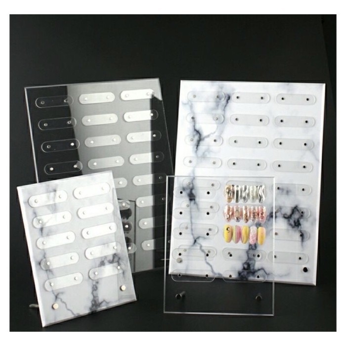 Bingkai Marble nail display frame magnet board acrylic nail colorchart - BIG MARBLE