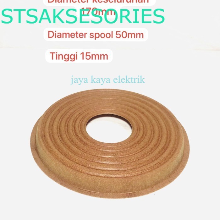 Dumper Demper Membran Coklat Speaker 15 inch Lubang Spool 50mm Diameter 170mm