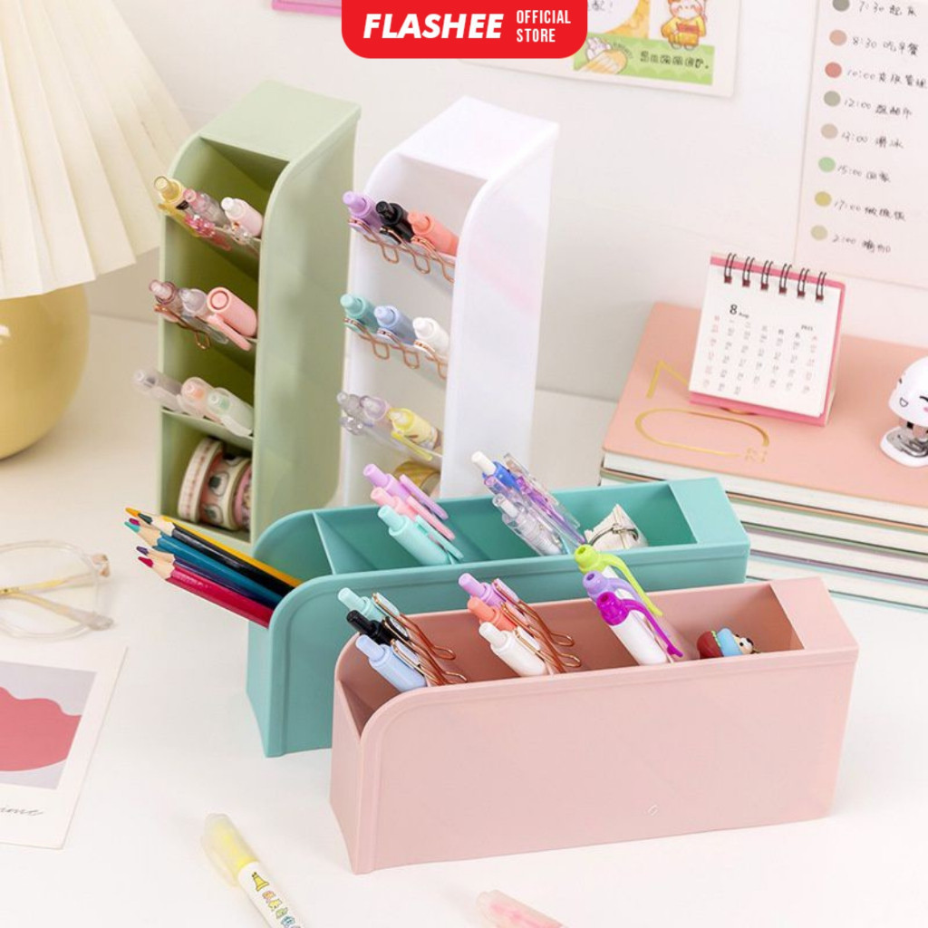 

Stand Organizer Alat Tulis Rak Stationery Aesthetic Rak Pensil Pen Holder 4 Sekat