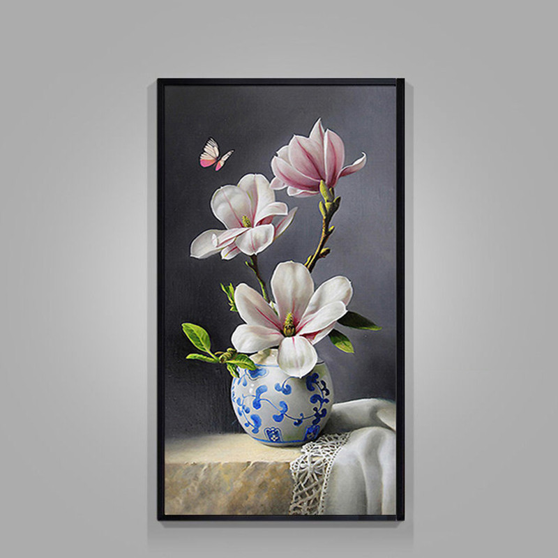 

Needlework,DIY,Embroidery,Magnolia,Flowers,Cross Stitch ,Kits,Printed,Patterns,Canvas,Dmc,Chinese,Cross-stitch,Thread,set,vase,H