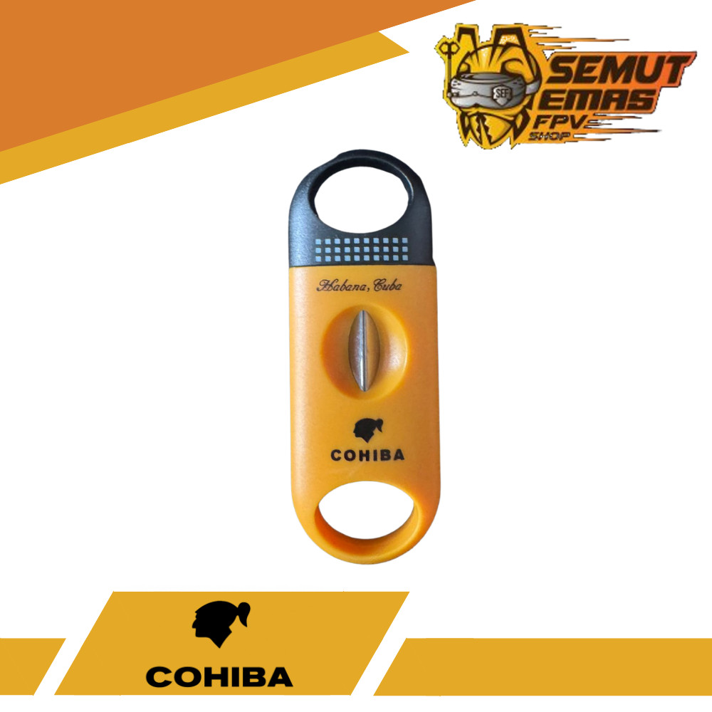 COHIBA Cigar Cutter Pemotong Cerutu Kuning Yellow Thick Tebal