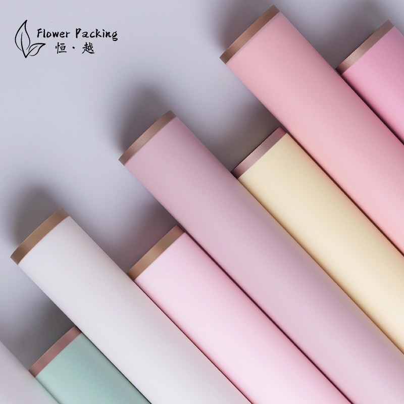 

(5 lembar) Cellophane frame line Rose Gold Flower Wrapping