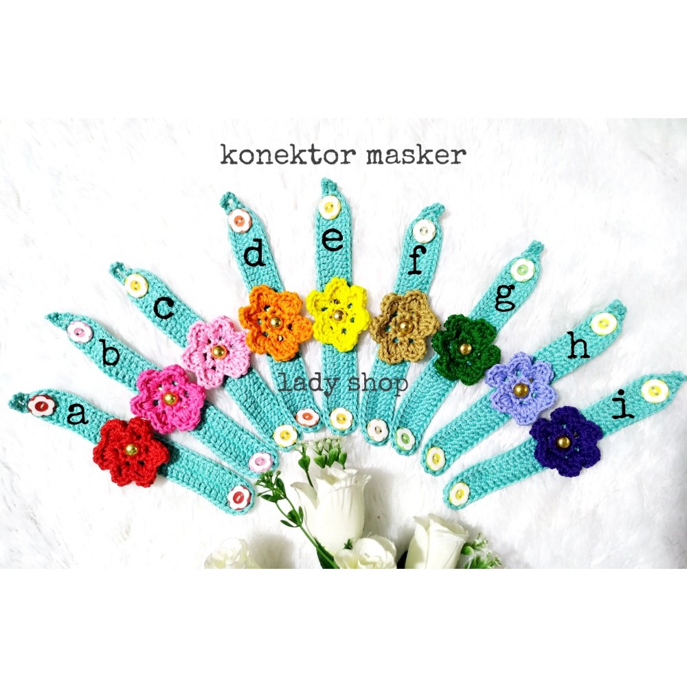 Konektor Masker Hijab Rajut - Pengait Tali Masker Earloop 2in1 - Strap Masker